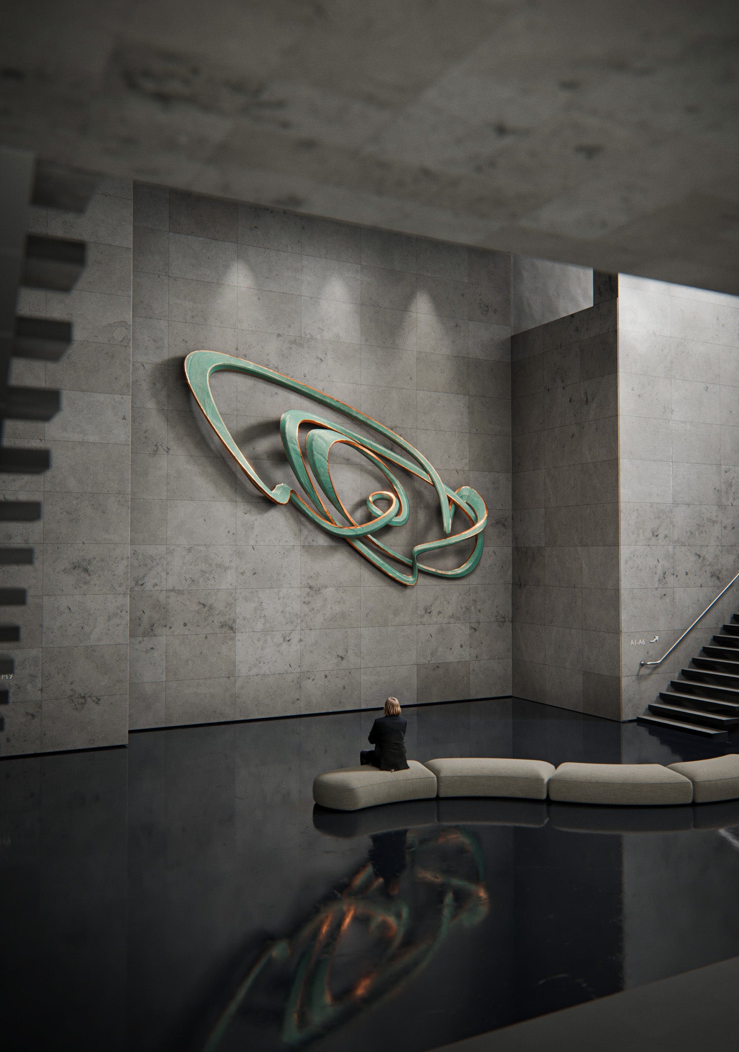 Foyer Wall Installation - Huwayyah